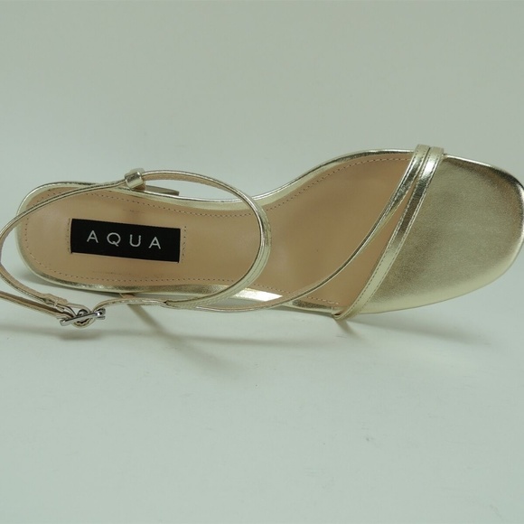 Aqua Shoes New Aqua Womens Amy Slingback Heeled Sandals Pale Gold